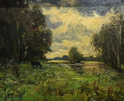 POTAPOV Alexander (1905-1990)
Le soir, Moscou,1988
Huile...