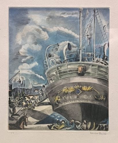 DAVID Hermine (1886-1970)
Le Yacht Mallorca,...
