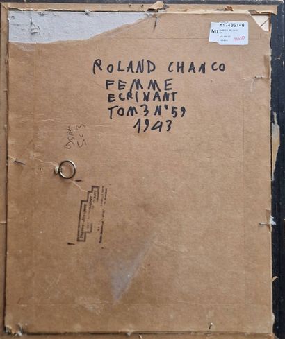 CHANCO Roland, 1914-2017,
Femme écrivant,
encre...