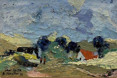 HUNZIKER Hans (1927-1987)
L'entrée du village,...