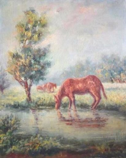 NOCENTE Nikola (XXème siècle)
Chevaux
Huile...