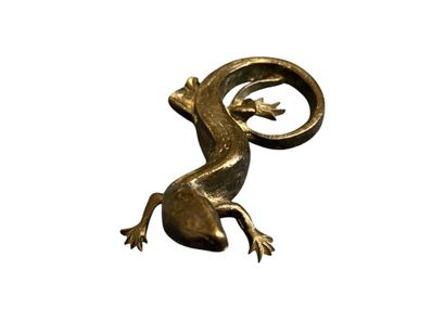 Ecole moderne,
Lézard en bronze à patine...
