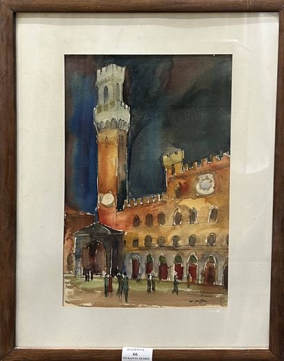 PEIFFER M., XXe siècle,
Sienne,
aquarelle...