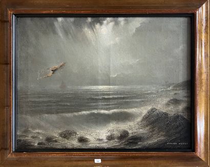 HERVE Julien (XIX-XX)
Seaside in heavy weather...