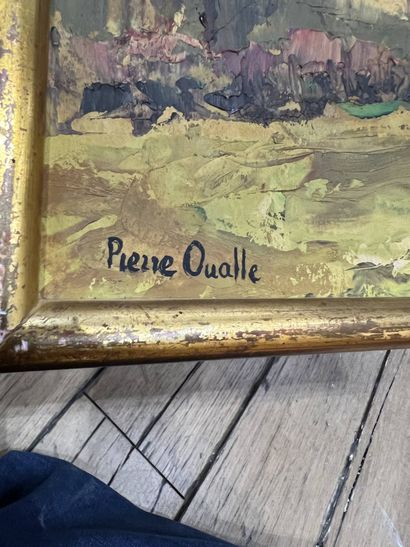 OUALLE Pierre (XX)
Le hameau,
huile sur carton,...
