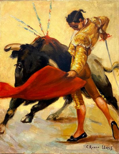 MODERN SCHOOL 
Bullfight scene
Oil on canvas,...