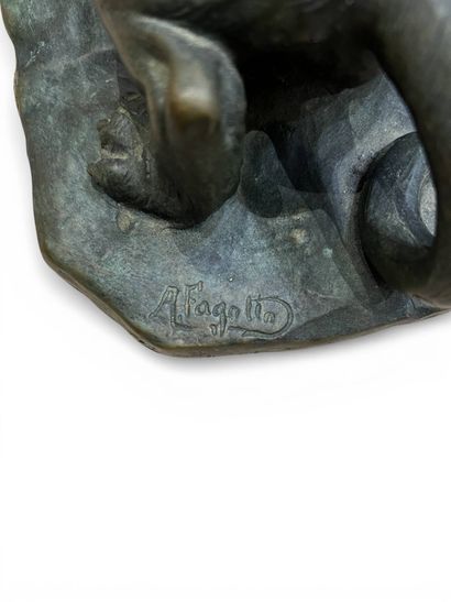 FAGOTTO A (XIX-XX)
Panthère rugissant 
Bronze...