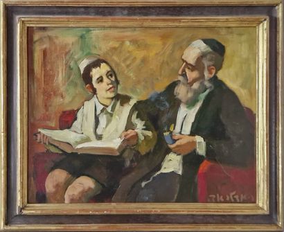 ADLER Adolphe, 1917-1996,
Torah study,
oil...