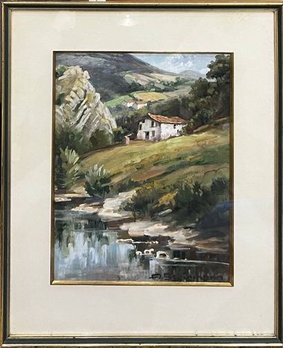 STEINMANN Alberto (1907-2002)
Ferme basque,
Aquarelle...