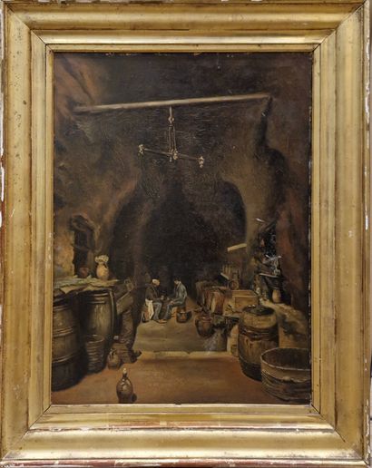 19th century SCHOOL 
cellar interior in the...