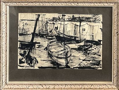 COLSON Guy (XX)
Marines et vues de port,
quatre...