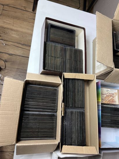 Set of color photographs, some sixty stereoscopic...