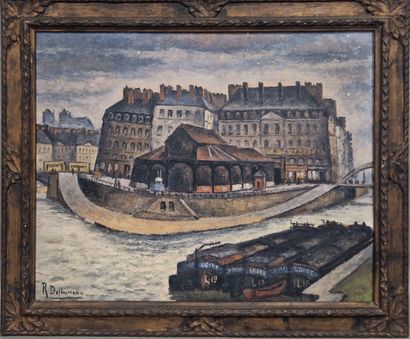 DELHUMEAU René Camille, 1889-1973, 
Barges...