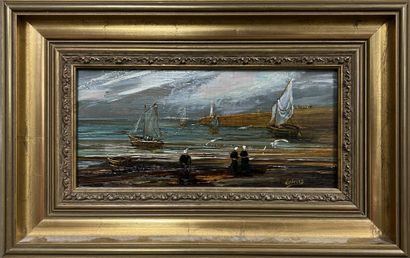 LEHENEC, XXe siècle, 
Le départ des pêcheurs,...