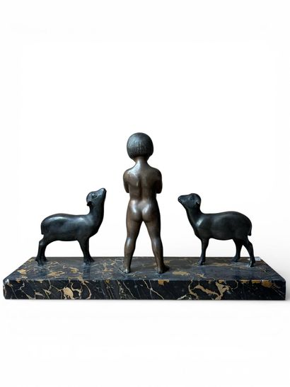 KOVASZ Zoltan (1883-1952)
Fillette aux agneaux
Groupe...