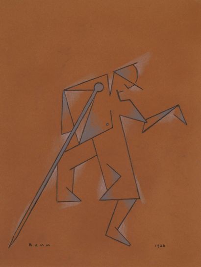 BENN, 1905-1989,
Figure à la cane, 1926,
crayon...