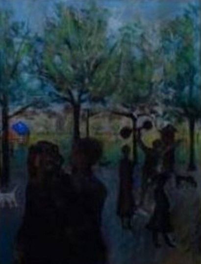 ECOLE MODERNE
Personnages à contre-jour
Pastel,...