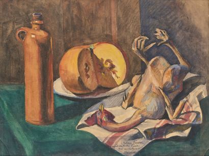 DOUDRY R., DÉBUT XXe, 
Coq, citrouille et...