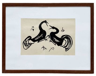MOLLER Rudolf (1881-1967)
Combat de coqs
Encre...