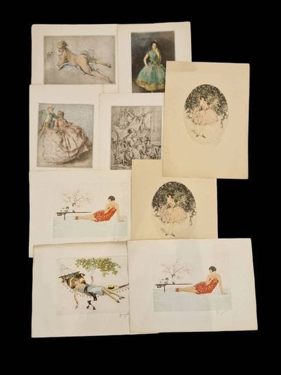 Lot de gravures comprenant des gravures d'après...