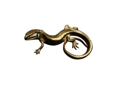 Ecole moderne,
Lézard en bronze à patine...