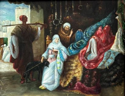 MODERN ORIENTALIST SCHOOL 
Market scene 
Oil...