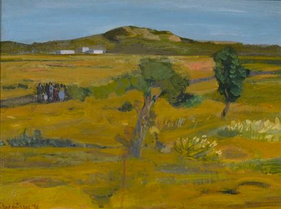 KARANITSOS Georges, né en 1954,
Paysage,
huile...
