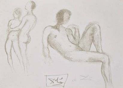 DALI Salvador, d'après 
Couples nus
Lithographie...