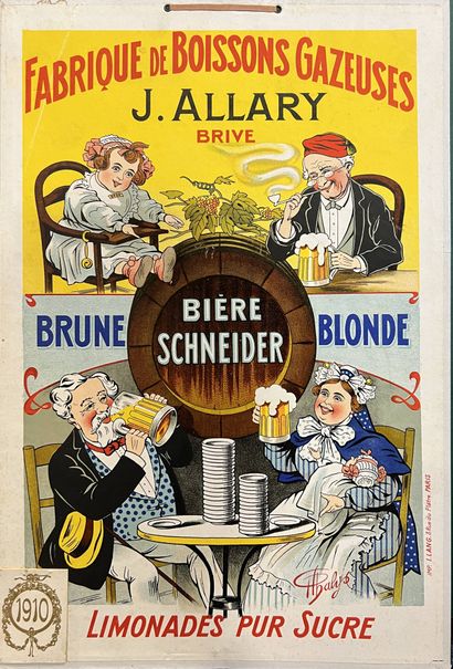 Bière SCHNEIDER ALLARY. 
Deux cartons publicitaires...