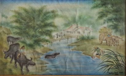 ECOLE MODERNE VIETNAMIENNE 
Les rizières...