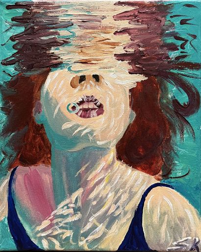 MODERN SCHOOL 
Submersion
Oil on canvas signed...