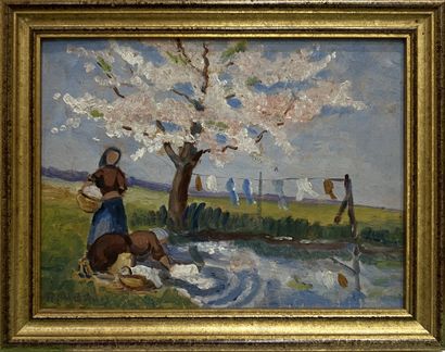 AUBRUN Roger (1899-1950)
The washerwomen,
union...