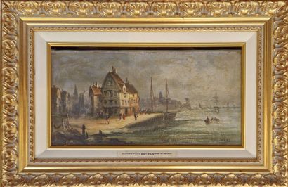DUMONT E (XIX-XX)
Seaside in town
Oil on...