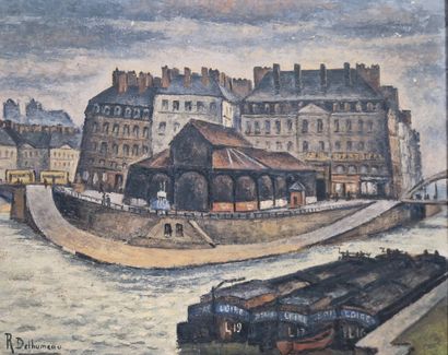 DELHUMEAU René Camille, 1889-1973, 
Barges...