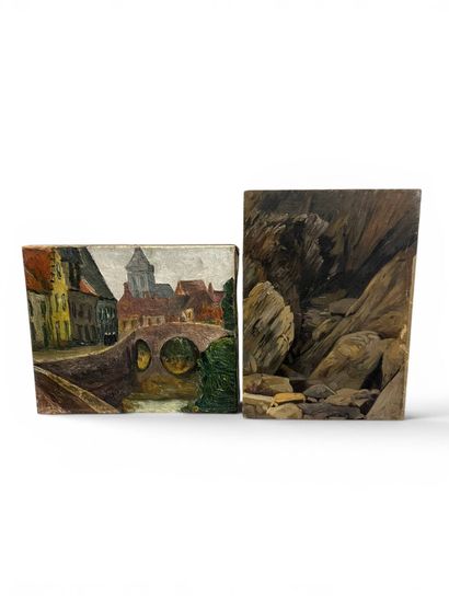 Lot : 

ECOLE BELGE 
Bruges 
Huile sur toile,...