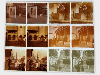Set of color photographs, some sixty stereoscopic...
