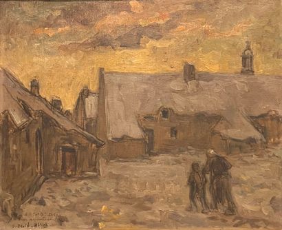 DANIEL MILLET G (XX) 
Village street 
Oil...