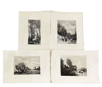 COROT Camille, d'après
Lot de gravures en...
