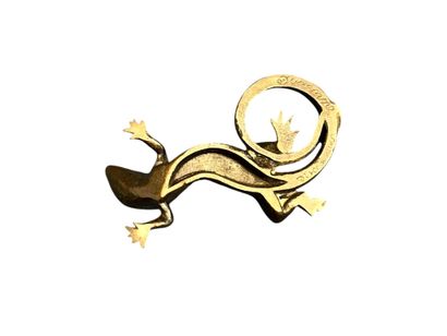 Ecole moderne,
Lézard en bronze à patine...