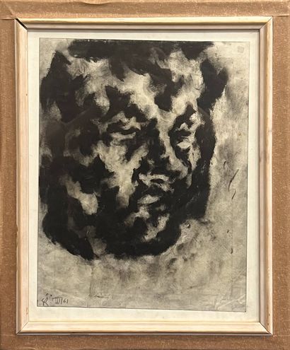 REVOL Jean (1929-2012)
Visage, III 61
Fusain,...