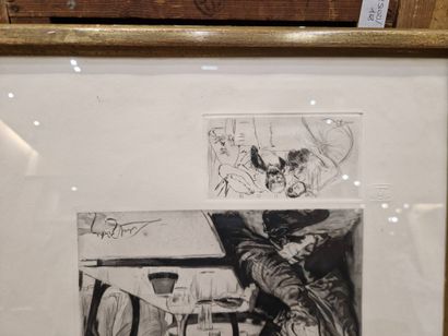 LOBEL-RICHE Alméry (1880-1950)
Au café, de...