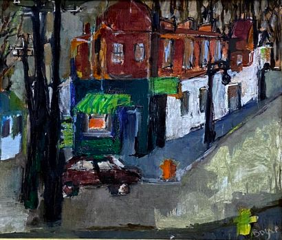 BOYER Emile (1877-1948)
Busy Boulevard 
Oil...