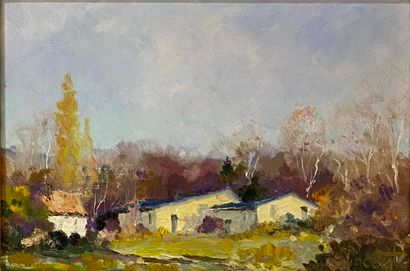 VINCENT (XX)
Les toits bleus - Sologne, 1992
huile...