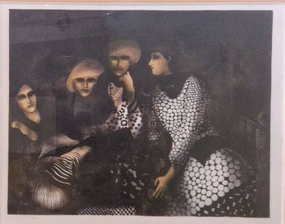 ECOLE MODERNE 
Femmes 
Aquatinte, 107/160,...