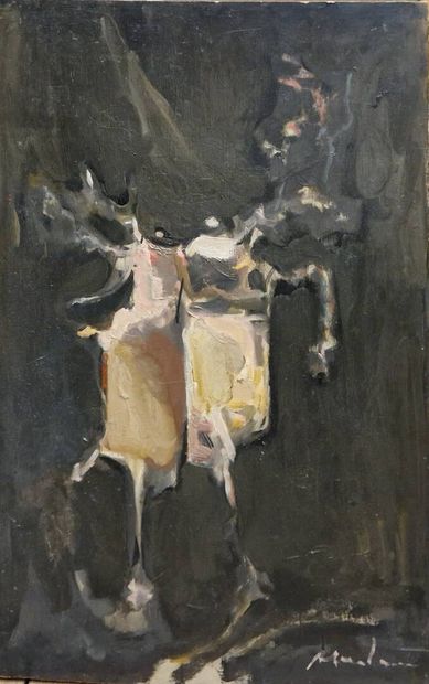 ABERDAM Alfred (1894-1963)
Winged figures
Oil...