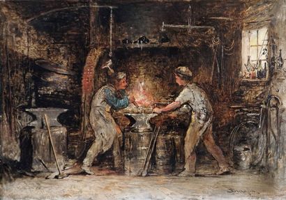 BÜRGERS Hendricus, 1834-1899,
La forge,oil...