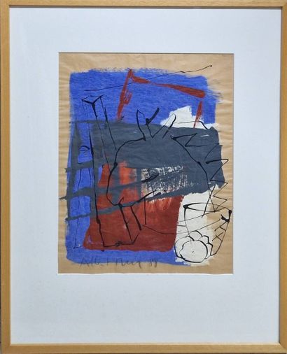MERZ Albert, né en 1942,
Sans titre, 1988,
gouache...