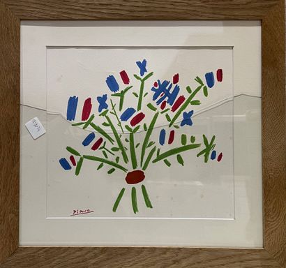 PICASSO Pablo, d'après, 
Bouquet 
Lithographie...