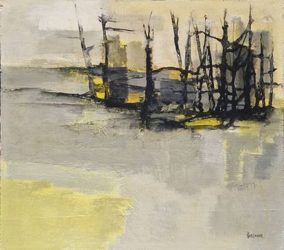 PARLANGE, XXe siècle,
Paysage aux arbres,
huile...