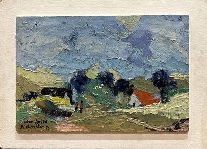 HUNZIKER Hans (1927-1987)
L'entrée du village,...